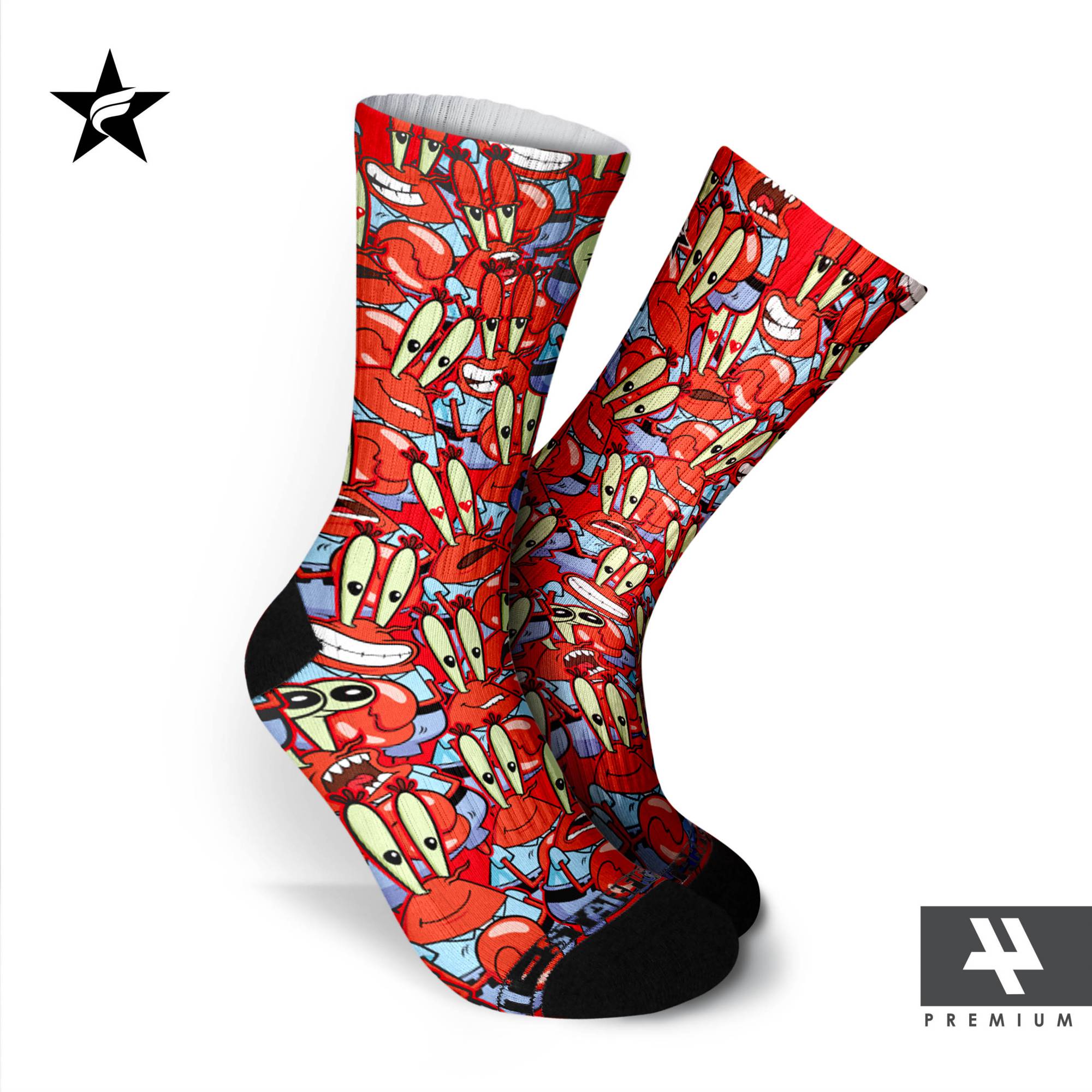 Mr. Crab Doodle - Premium Socks Starfight
