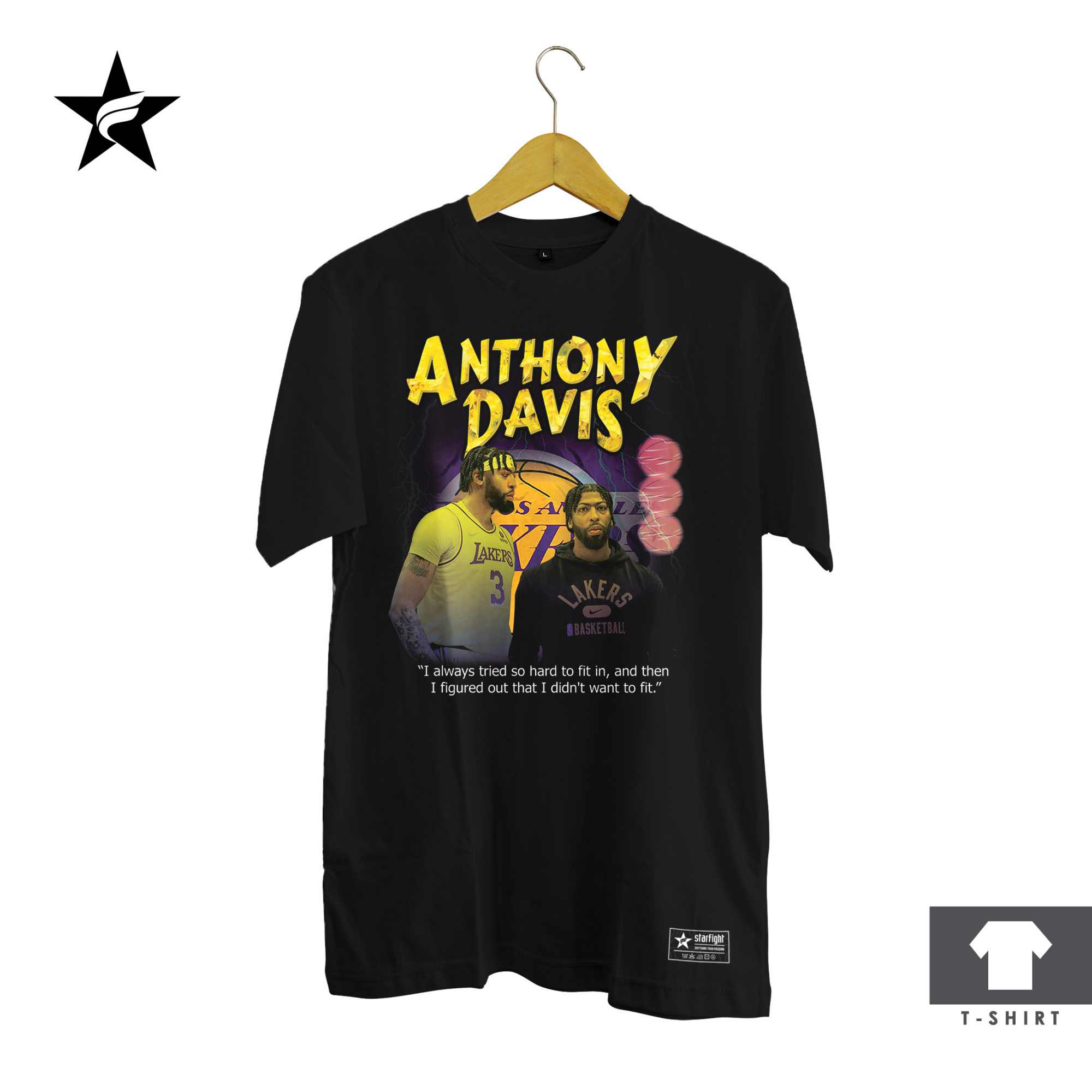 Kaos Bootleg Anthony Davis - Vintage 90s Starfight T-Shirt