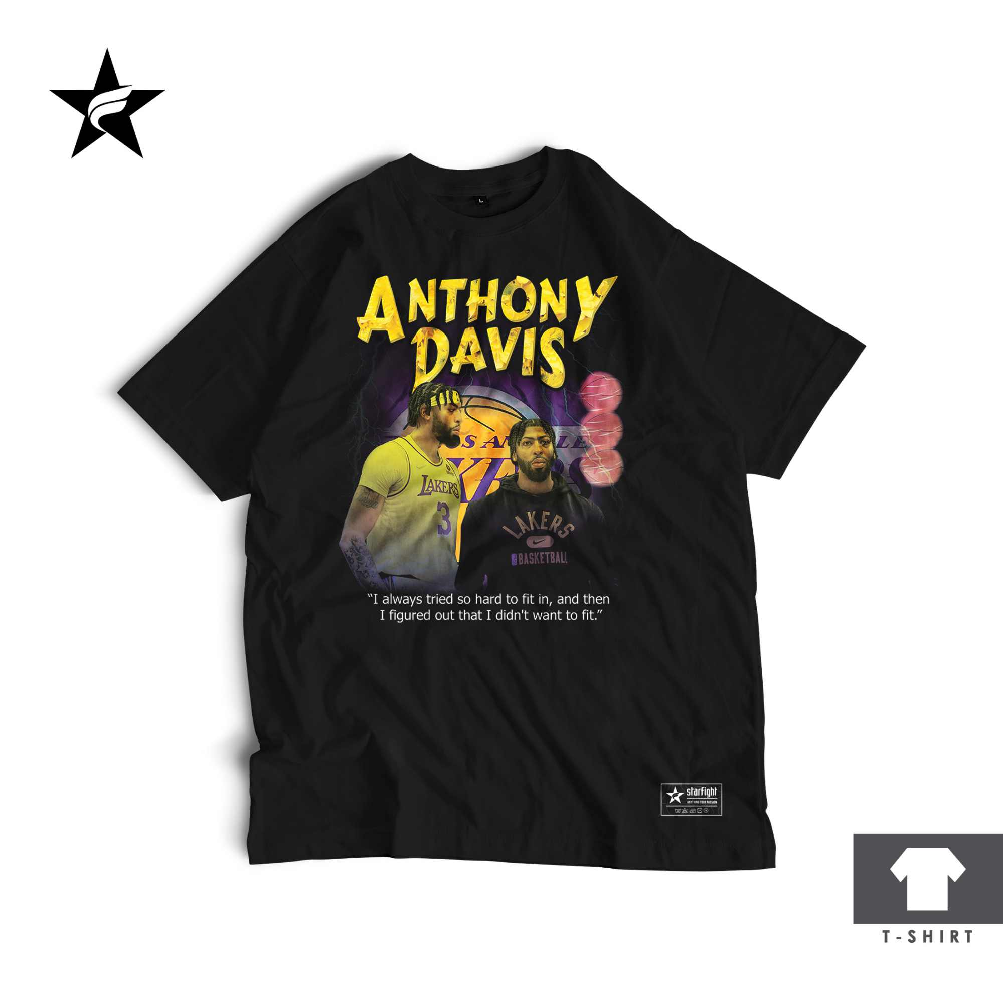 Kaos Bootleg Anthony Davis - Vintage 90s Starfight T-Shirt - Gambar 2