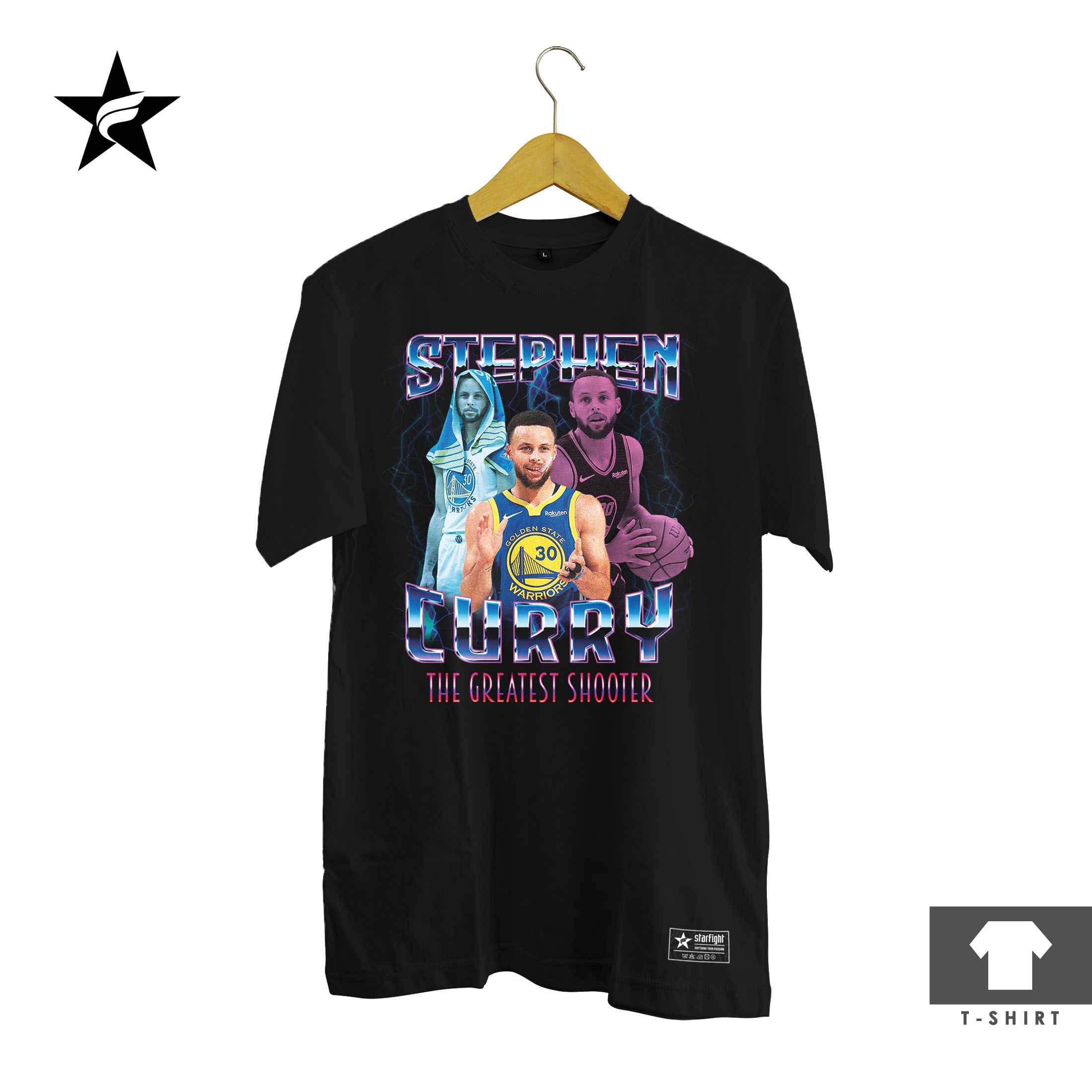 Kaos Bootleg Stephen Curry - Vintage 90s Starfight T-Shirt