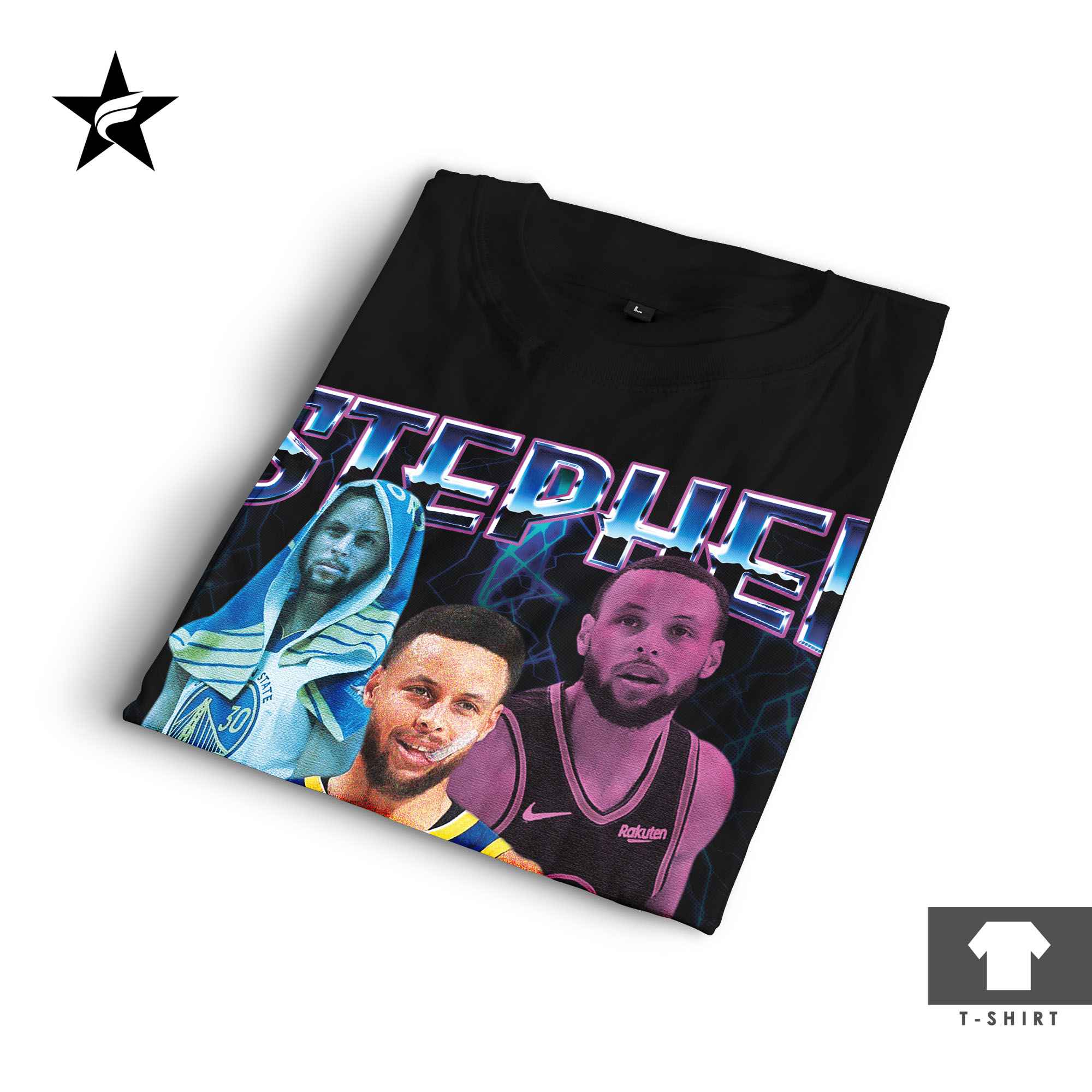 Kaos Bootleg Stephen Curry - Vintage 90s Starfight T-Shirt - Gambar 3
