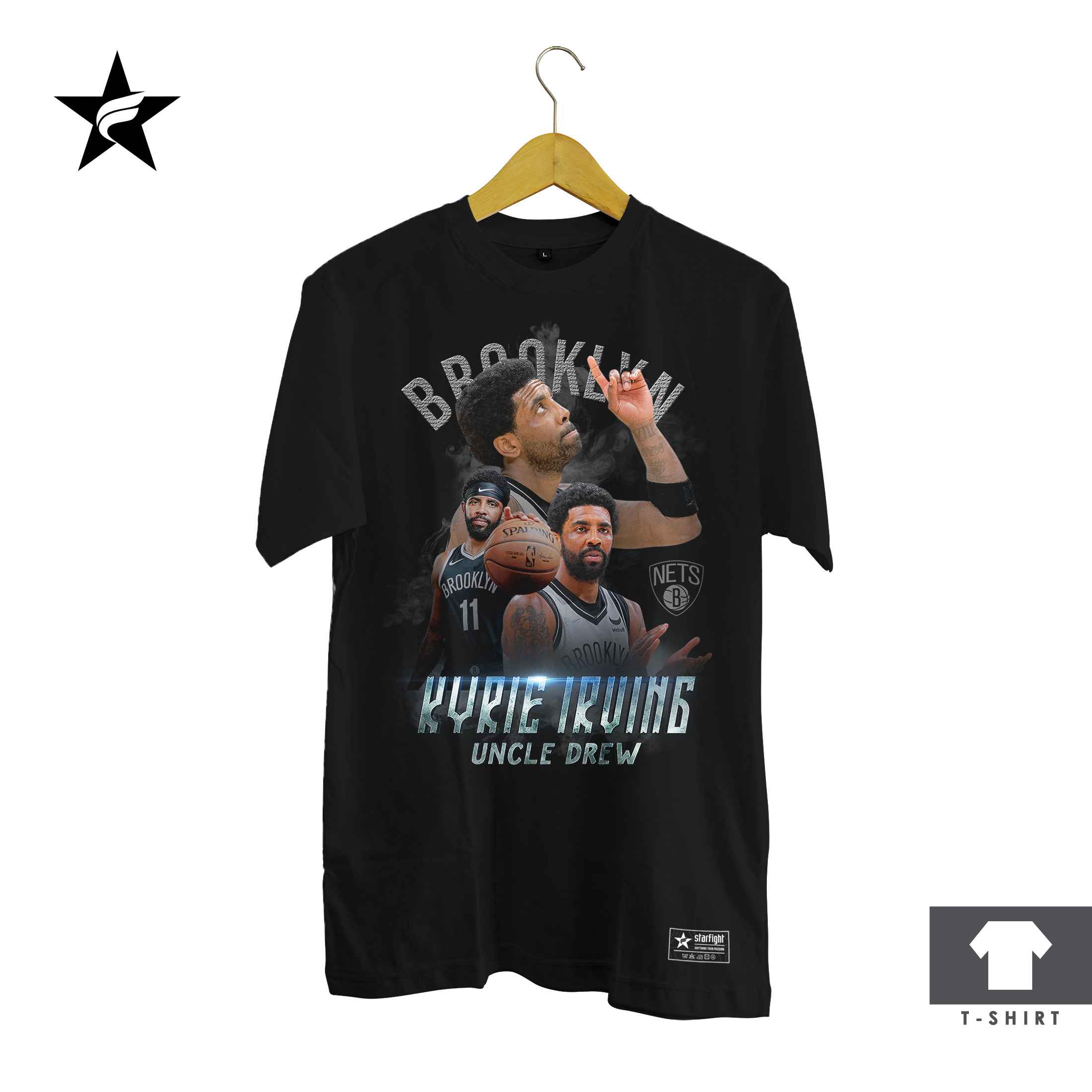 Kaos Bootleg Kyrie Irving - Vintage 90s Starfight T-Shirt