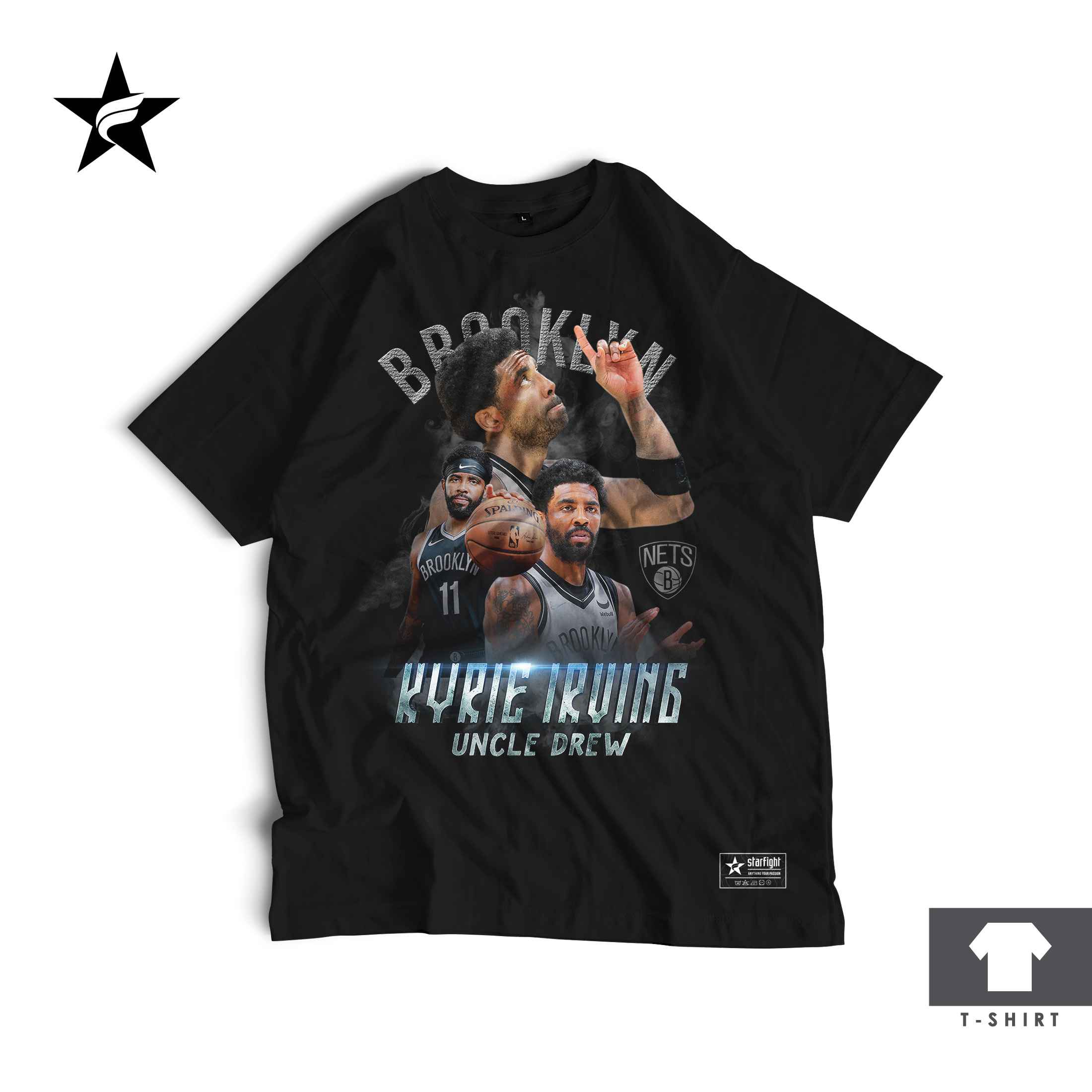 Kaos Bootleg Kyrie Irving - Vintage 90s Starfight T-Shirt - Gambar 2
