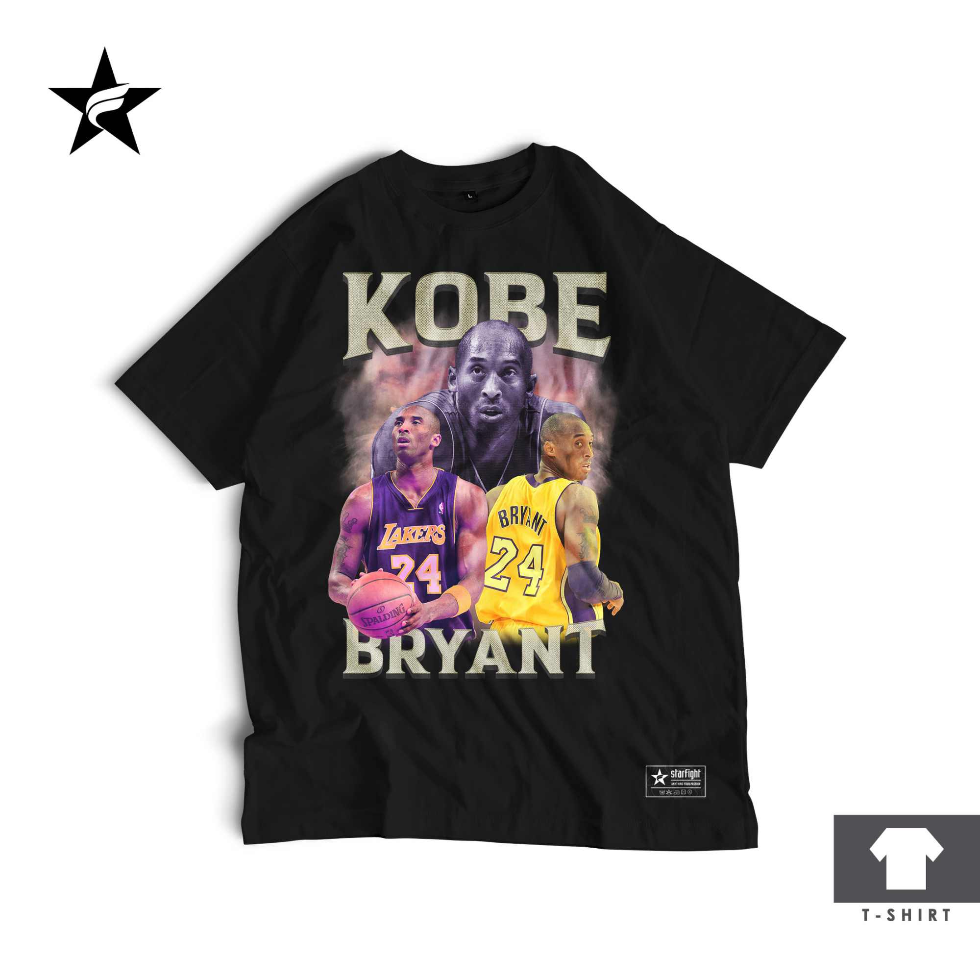Kaos Bootleg Kobe Bryant - Vintage 90s Starfight T-Shirt - Gambar 2