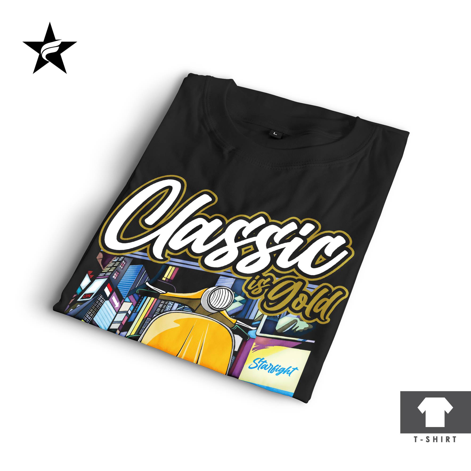 Kaos Vespa Classic is Gold - Starfight T-Shirt - Gambar 3